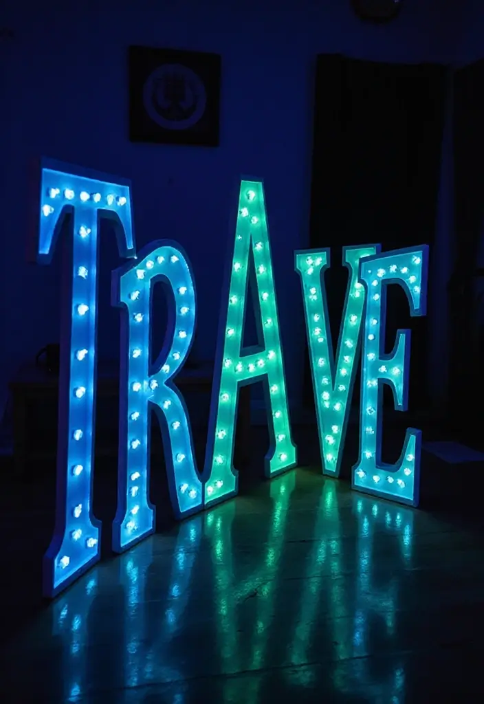 28 Wood Letter Painting Ideas That Personalize Your Space Beautifully - 28. Glow-in-the-Dark Fun
