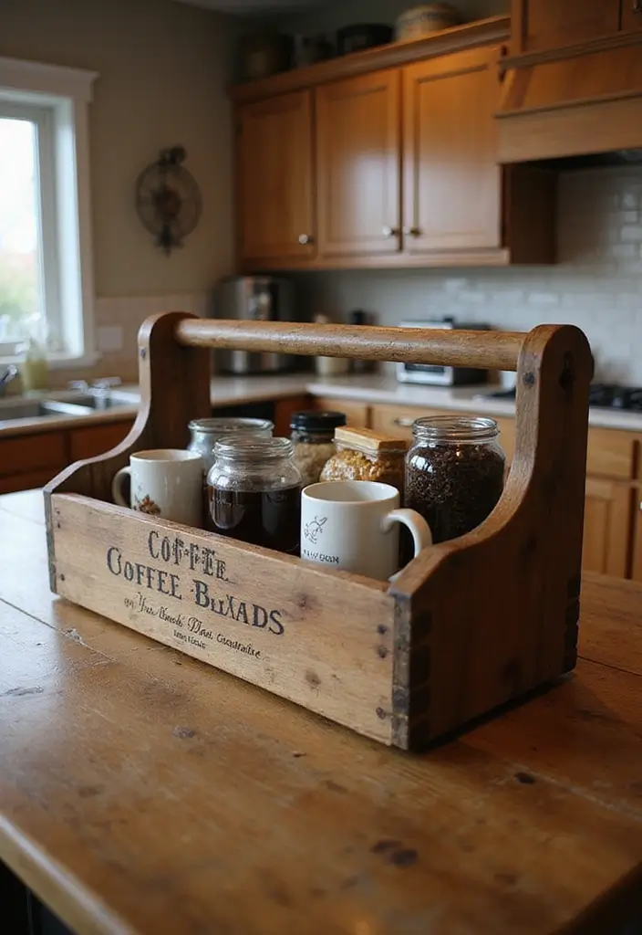 28 Wooden Tool Box Ideas That Are Practical and Stylish 78 28 Wooden Tool Box Ideas That Are Practical and Stylish - 12. Coffee Station Organizer