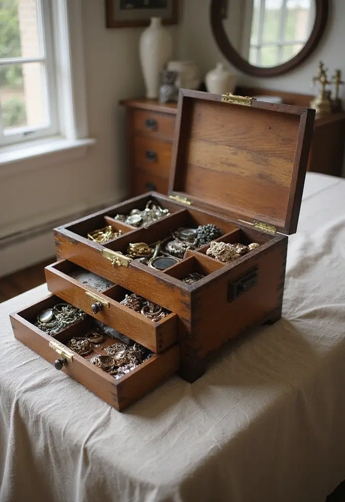 28 Wooden Tool Box Ideas That Are Practical and Stylish 116 28 Wooden Tool Box Ideas That Are Practical and Stylish - 18. Rustic Jewelry Box
