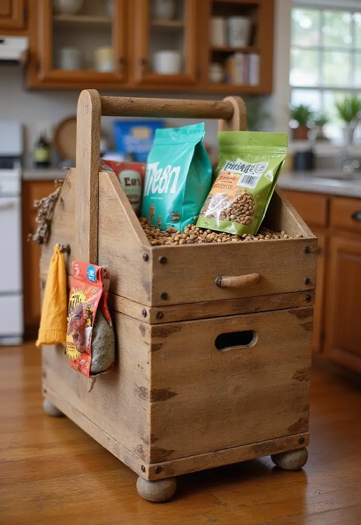 28 Wooden Tool Box Ideas That Are Practical and Stylish 141 28 Wooden Tool Box Ideas That Are Practical and Stylish - 23. Rustic Pet Food Holder