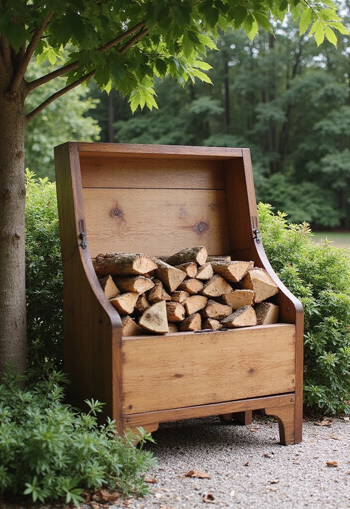 28 Wooden Tool Box Ideas That Are Practical and Stylish 145 28 Wooden Tool Box Ideas That Are Practical and Stylish - 25. Outdoor Firewood Holder