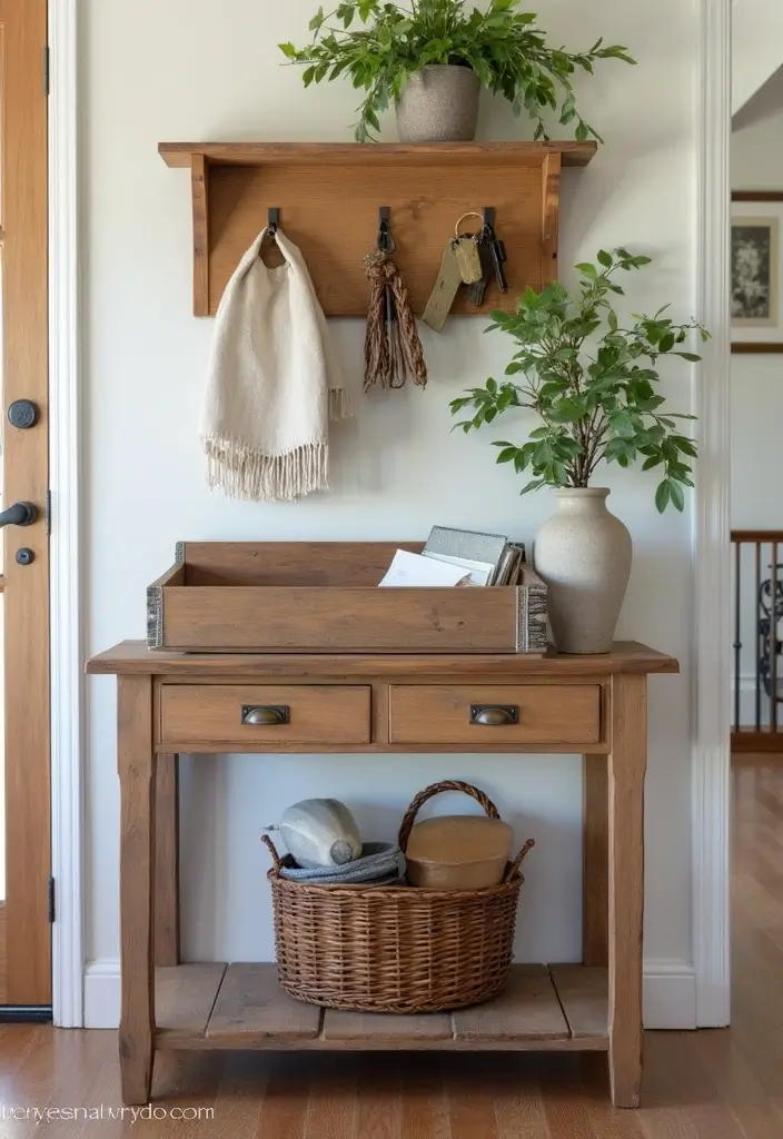 28 Wooden Tool Box Ideas That Are Practical and Stylish 29 28 Wooden Tool Box Ideas That Are Practical and Stylish - 5. Charming Entryway Catchall