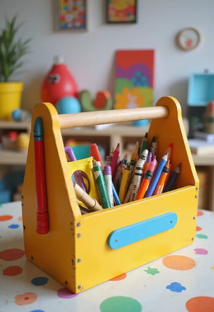 28 Wooden Tool Box Ideas That Are Practical and Stylish 36 28 Wooden Tool Box Ideas That Are Practical and Stylish - 6. Kids’ Craft Storage