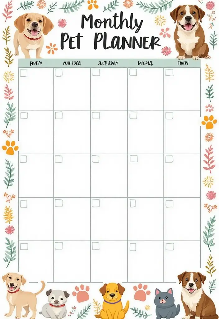 29 Animal Journal Ideas That Are Fun, Creative, and Adorable - 15. Monthly Pet Themes