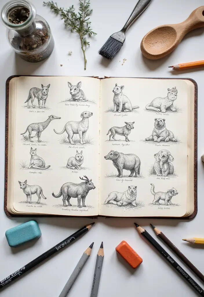29 Animal Journal Ideas That Are Fun, Creative, and Adorable - 4. Animal Sketching Challenges