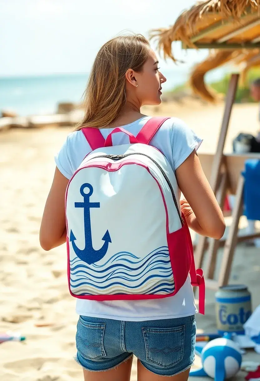 29 Backpack Painting Ideas To Stand Out At School - 12. Nautical Theme