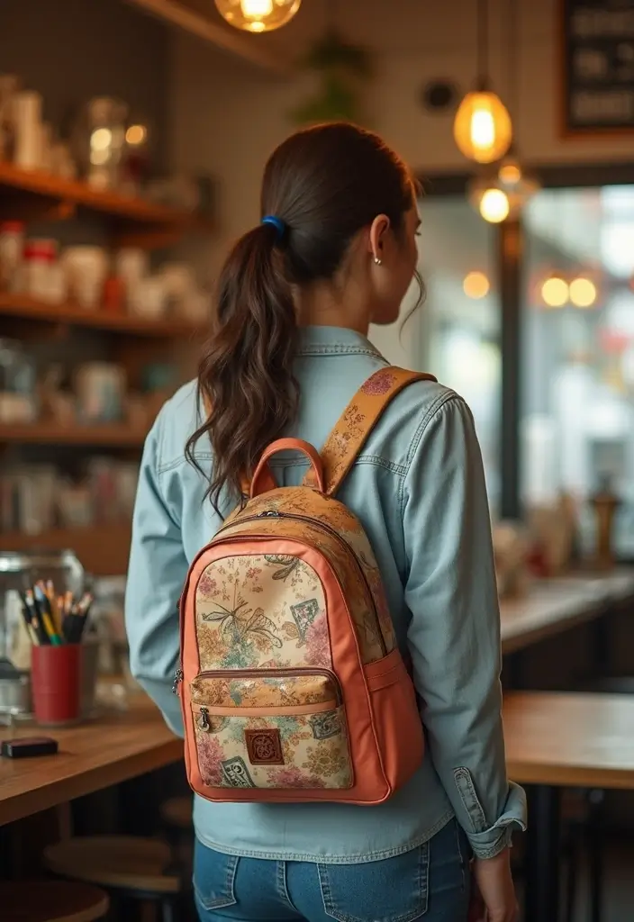 29 Backpack Painting Ideas To Stand Out At School - 13. Vintage Vibes