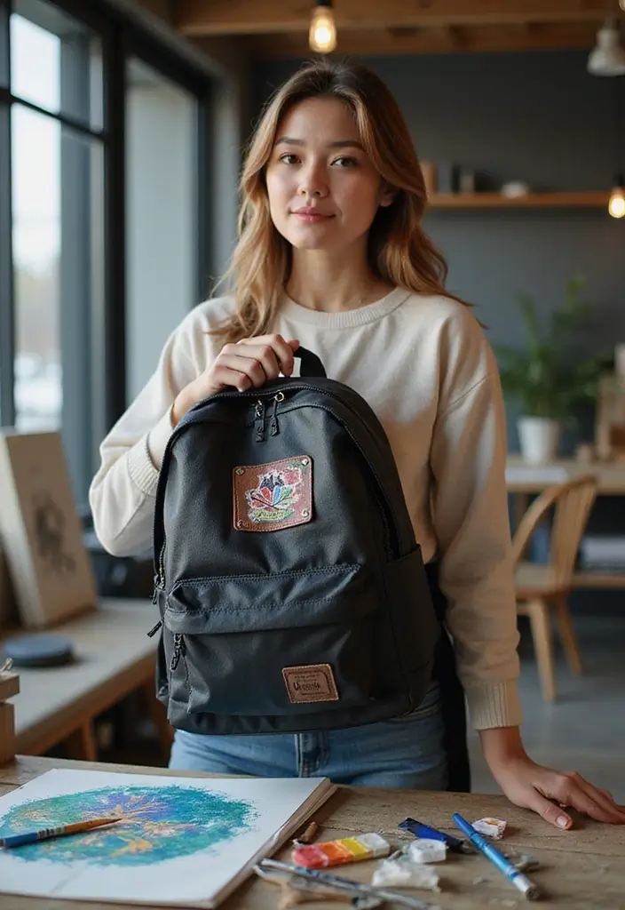 29 Backpack Painting Ideas To Stand Out At School - 16. Custom Logos