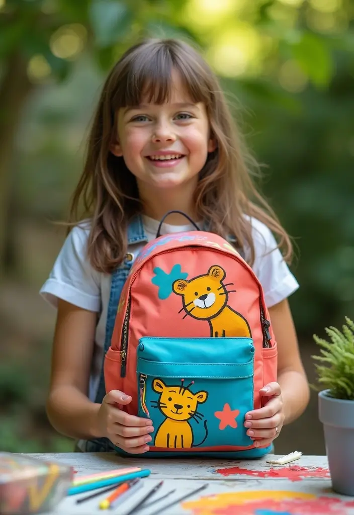 29 Backpack Painting Ideas To Stand Out At School - 4. Animal Kingdom