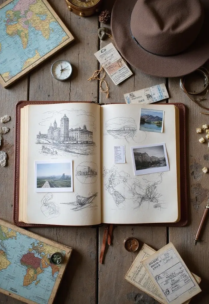 29 Beautiful Journal Ideas That Are Inspiring, Creative, and Aesthetic 78 29 Beautiful Journal Ideas That Are Inspiring, Creative, and Aesthetic - 12. Travel Journal