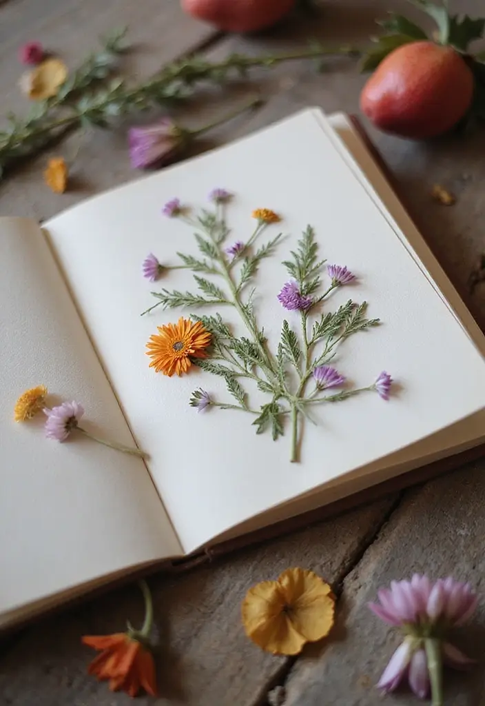 29 Beautiful Journal Ideas That Are Inspiring, Creative, and Aesthetic 22 29 Beautiful Journal Ideas That Are Inspiring, Creative, and Aesthetic - 4. Dried Flower Journal
