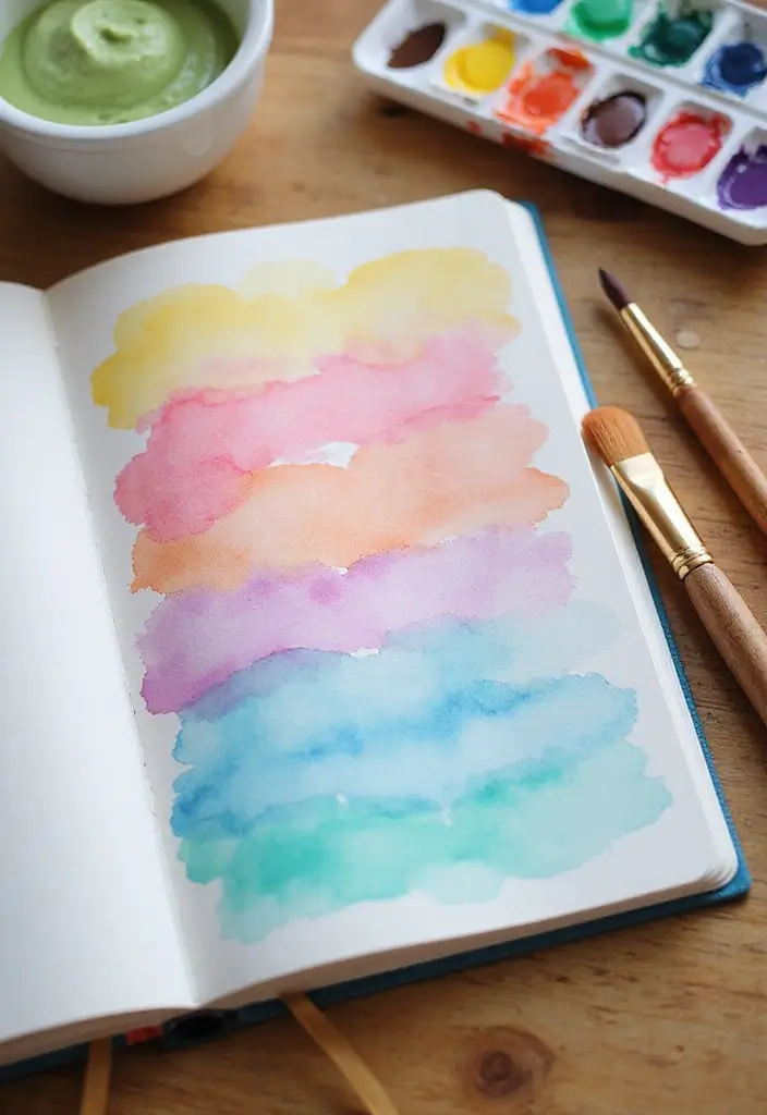 29 Beautiful Journal Ideas That Are Inspiring, Creative, and Aesthetic 43 29 Beautiful Journal Ideas That Are Inspiring, Creative, and Aesthetic - 7. Watercolor Wash Journal