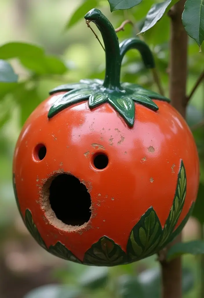 29 Bird House Painting Ideas That Add Color and Charm to Your Garden - 11. Edible Garden Theme