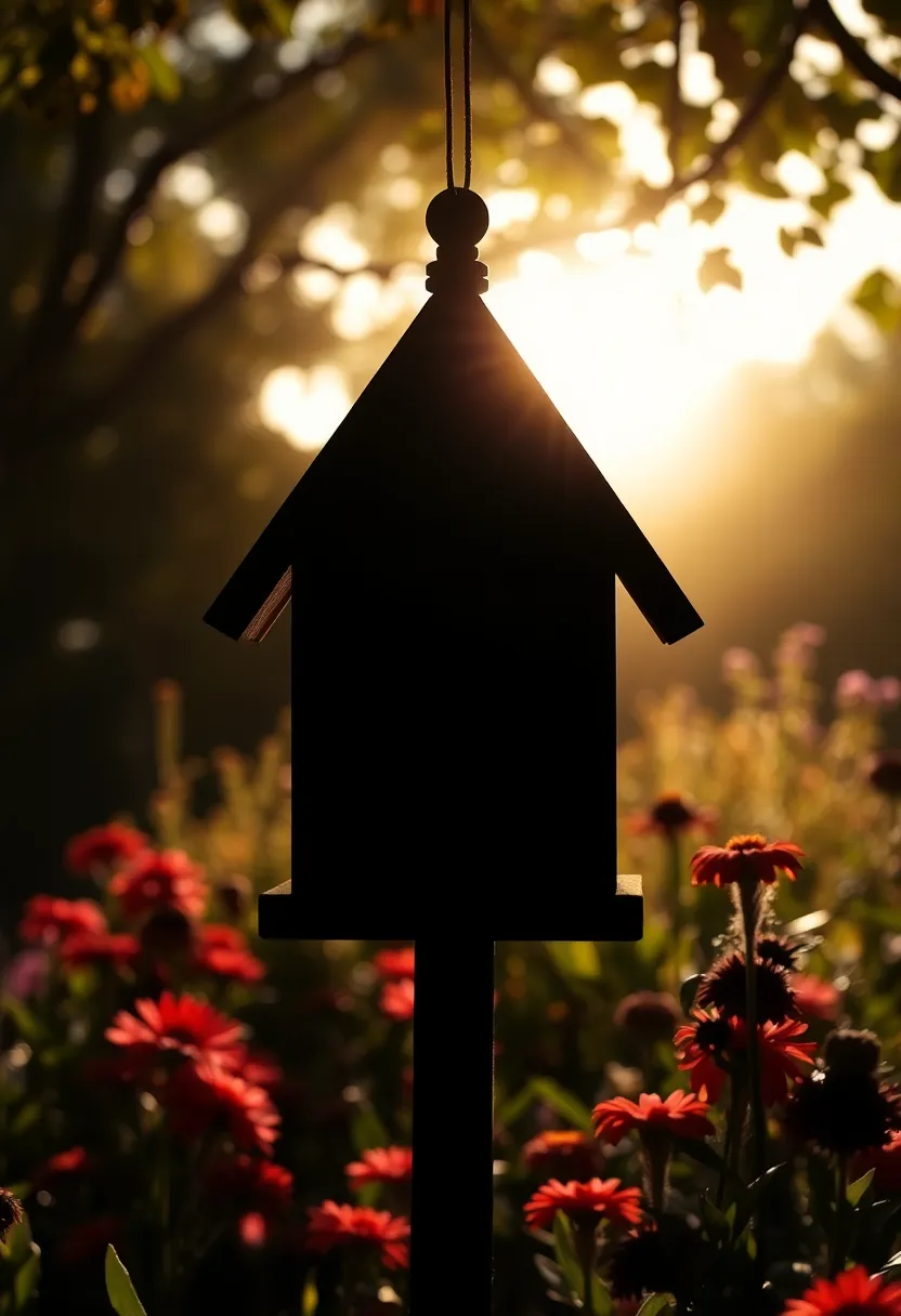 29 Bird House Painting Ideas That Add Color and Charm to Your Garden - 27. Silhouette Scenes