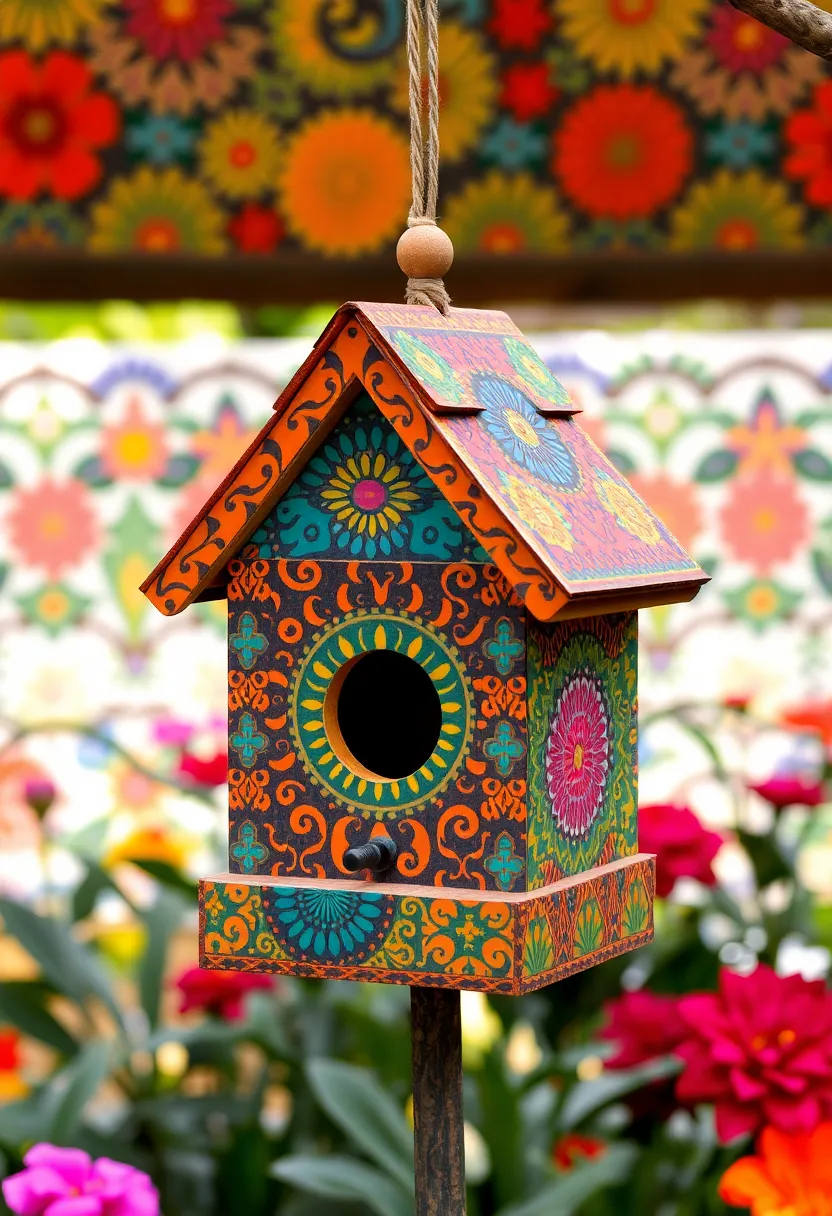 29 Bird House Painting Ideas That Add Color and Charm to Your Garden - 28. Cultural Inspirations