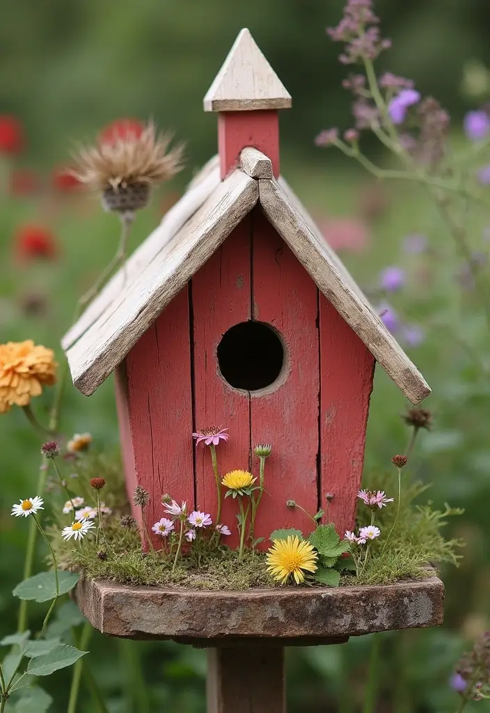 29 Bird House Painting Ideas That Add Color and Charm to Your Garden - 6. Farmhouse Chic