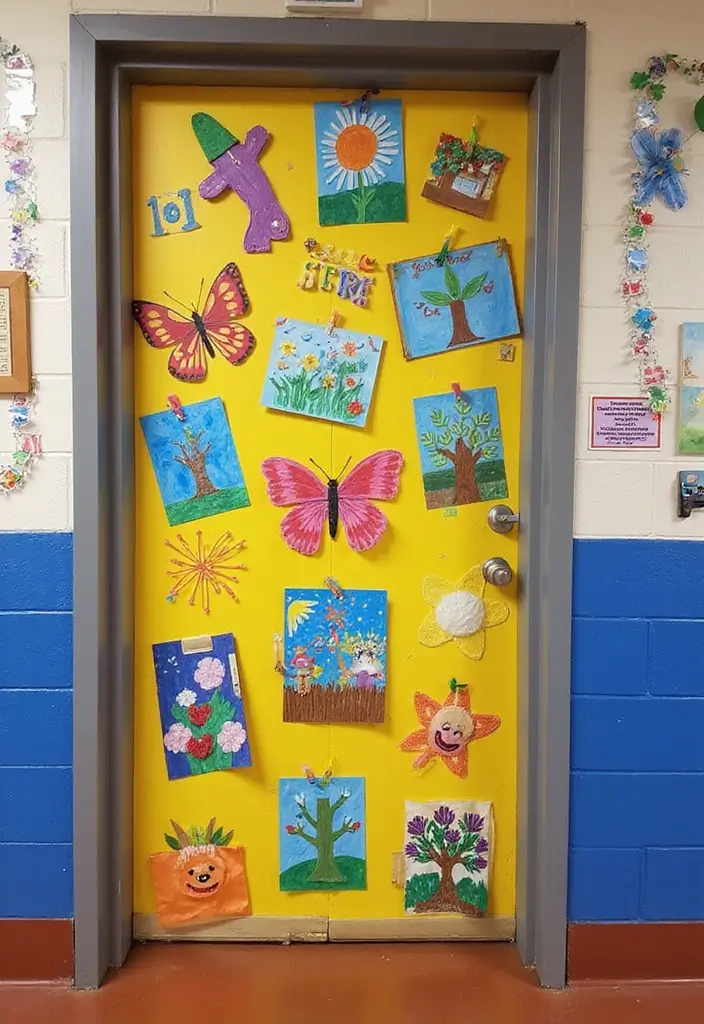 29 Class Door Decoration Ideas That Make Your Classroom Fun and Welcoming - 10. Artistic Expression