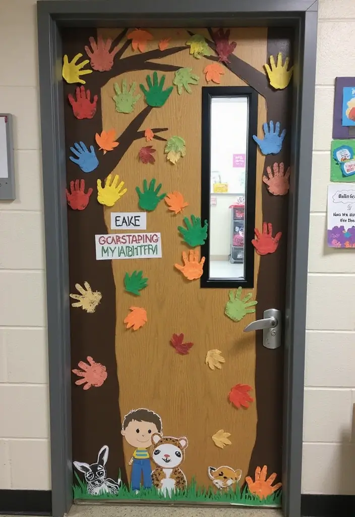 29 Class Door Decoration Ideas That Make Your Classroom Fun and Welcoming - 14. Friendship Forest