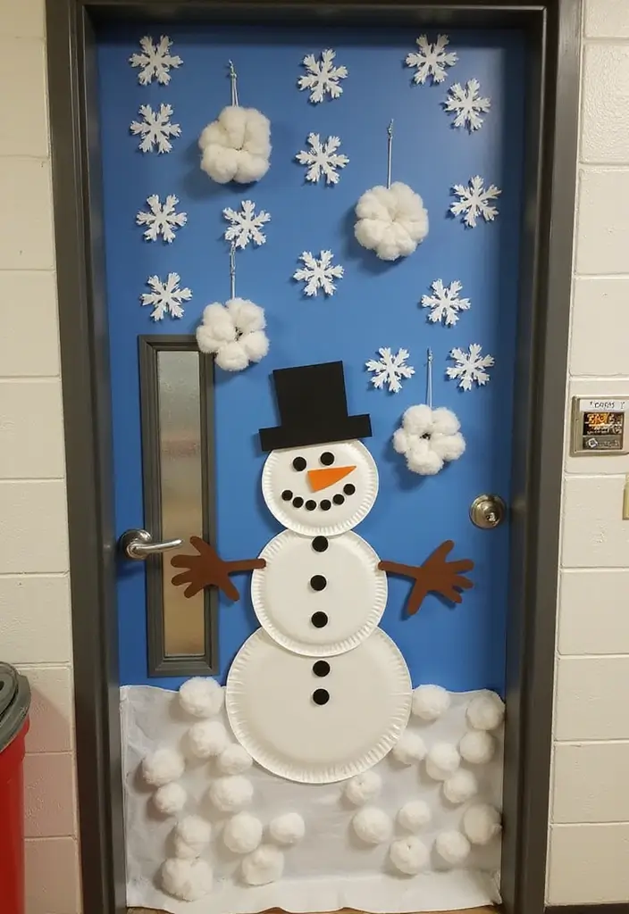 29 Class Door Decoration Ideas That Make Your Classroom Fun and Welcoming - 2. Winter Wonderland