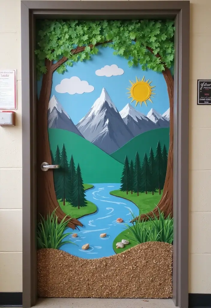 29 Class Door Decoration Ideas That Make Your Classroom Fun and Welcoming - 20. Nature’s Wonders
