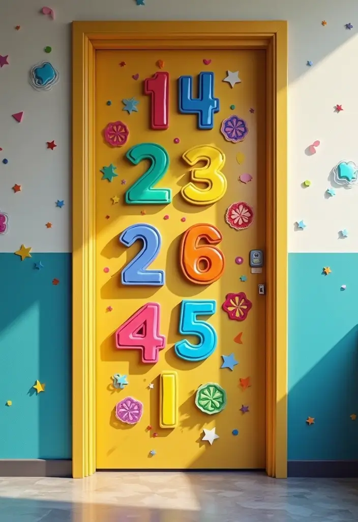 29 Class Door Decoration Ideas That Make Your Classroom Fun and Welcoming - 25. Math Fun Zone