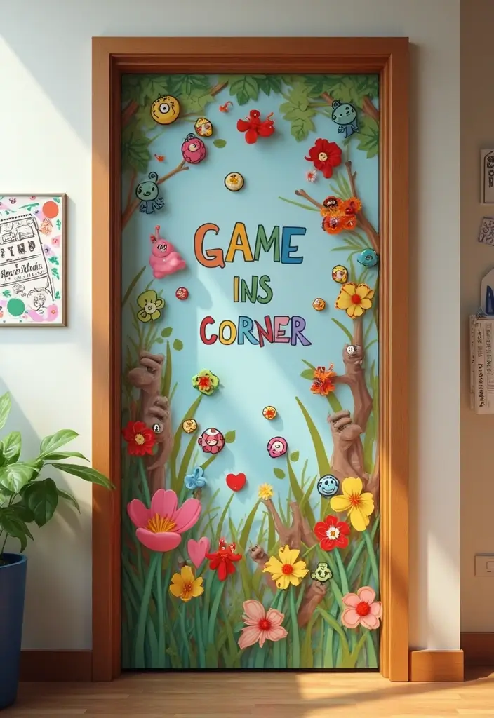 29 Class Door Decoration Ideas That Make Your Classroom Fun and Welcoming - 28. Activity Corner
