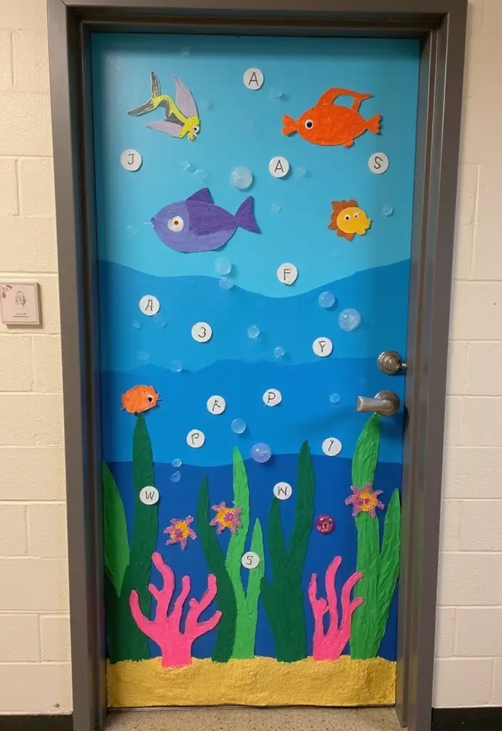 29 Class Door Decoration Ideas That Make Your Classroom Fun and Welcoming - 4. Under the Sea Adventure