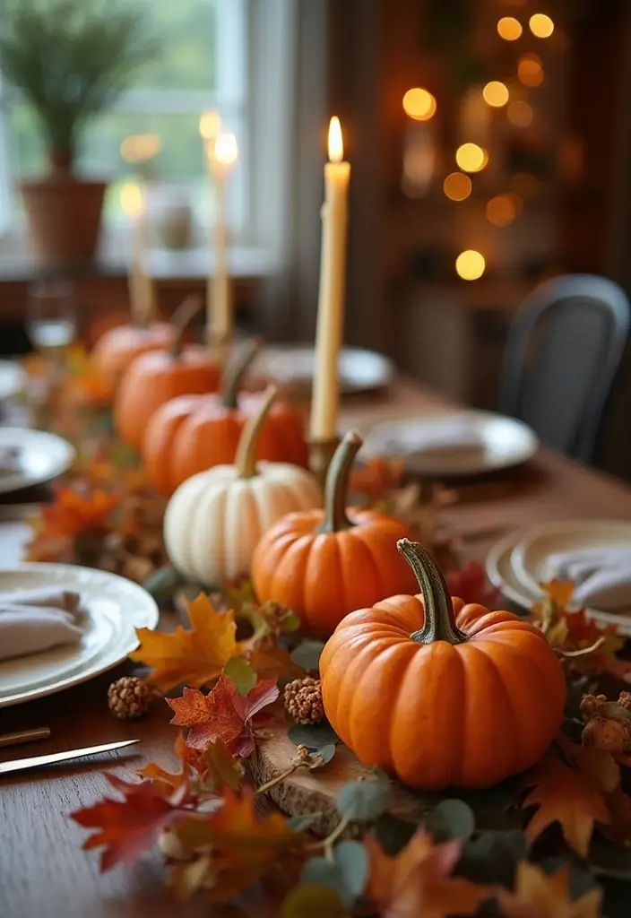 29 Cute Couple Pumpkin Painting Ideas That Are Fun Romantic and Unique - 23. DIY Table Centerpiece