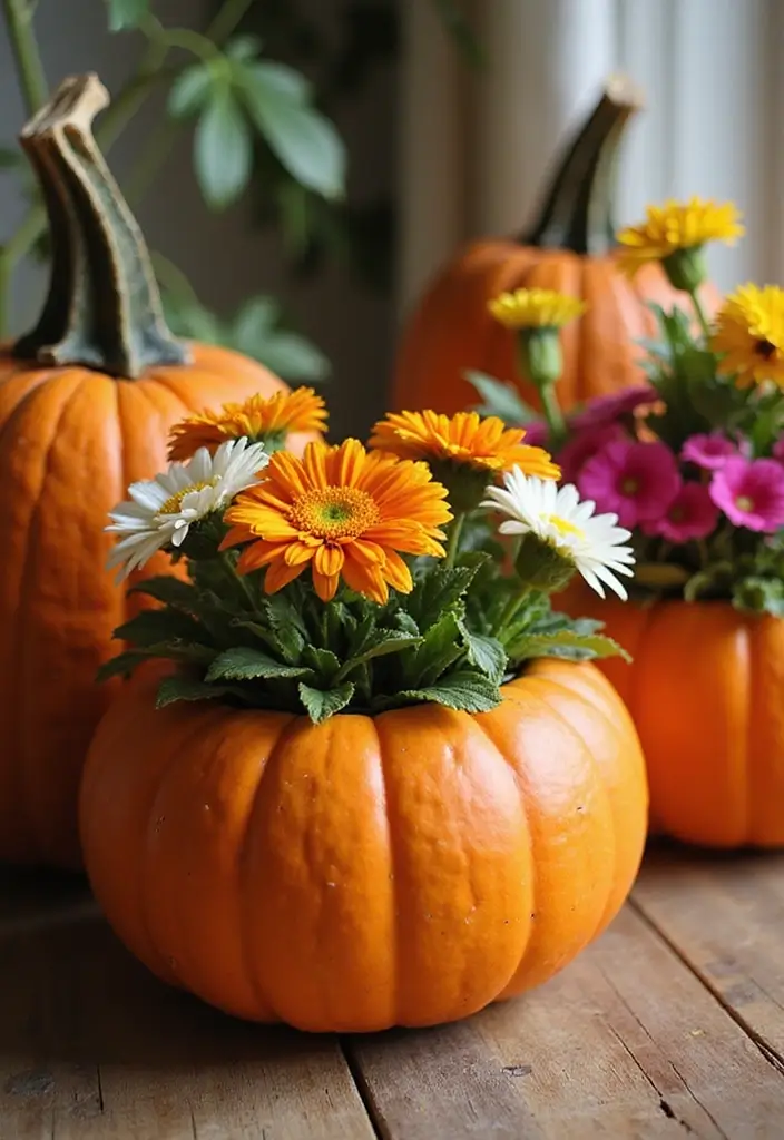 29 Cute Couple Pumpkin Painting Ideas That Are Fun Romantic and Unique - 26. Pumpkin Planters