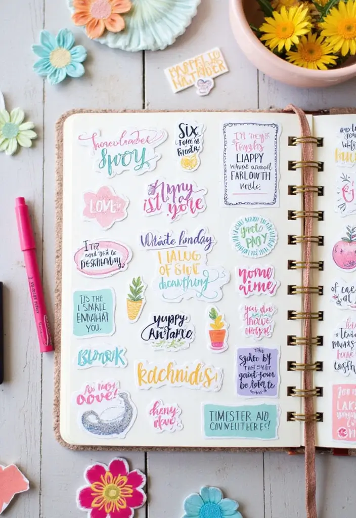 29 Cute Diary Decoration Ideas That Make Writing Fun and Adorable 136 29 Cute Diary Decoration Ideas That Make Writing Fun and Adorable - 24. Inspirational Themed Stickers