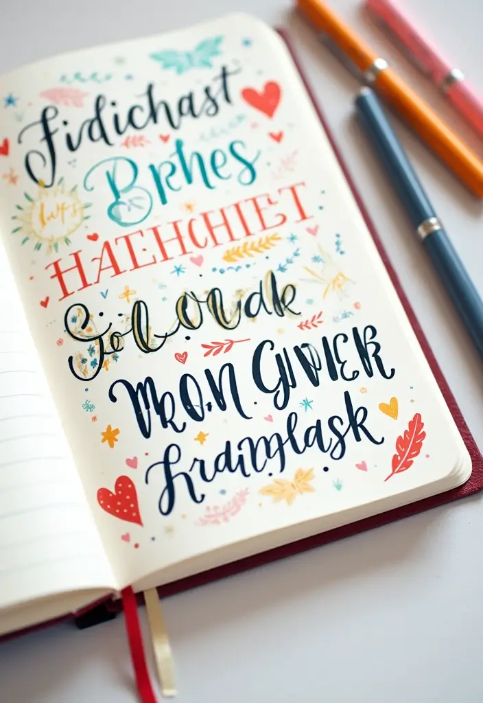 29 Cute Diary Decoration Ideas That Make Writing Fun and Adorable 26 29 Cute Diary Decoration Ideas That Make Writing Fun and Adorable - 6. Stylistic Font Choices