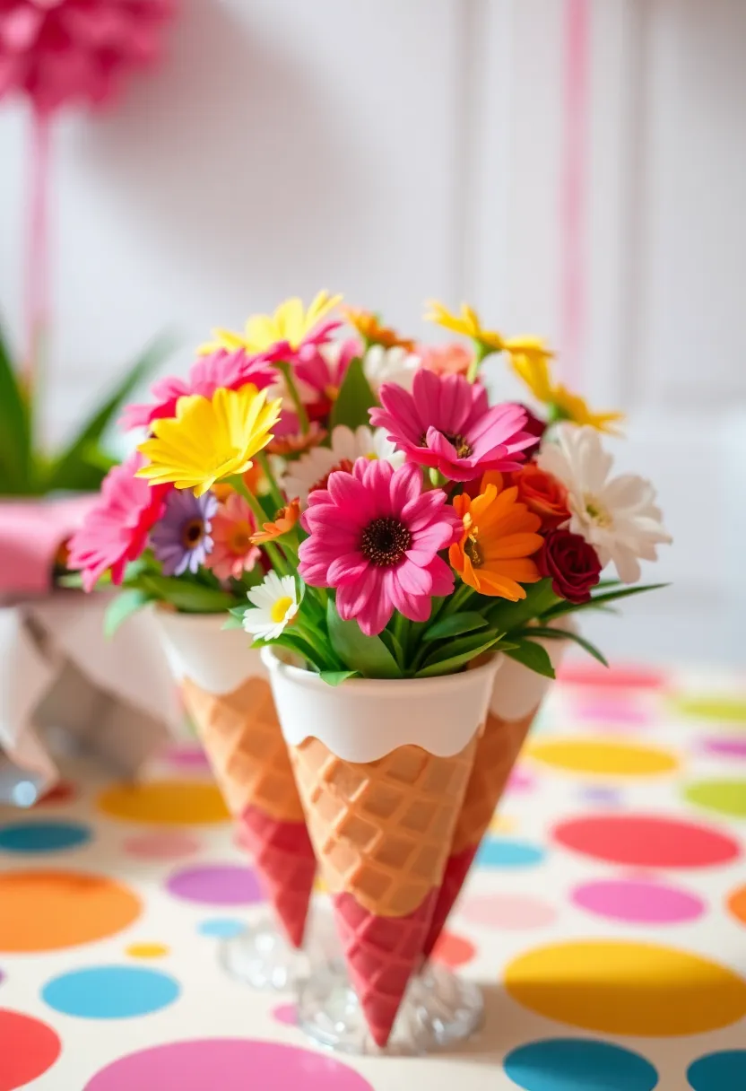 29 DIY Birthday Decoration Ideas That Make Parties Memorable and Colorful - 19. Eco-Friendly Ice Cream Cone Decorations