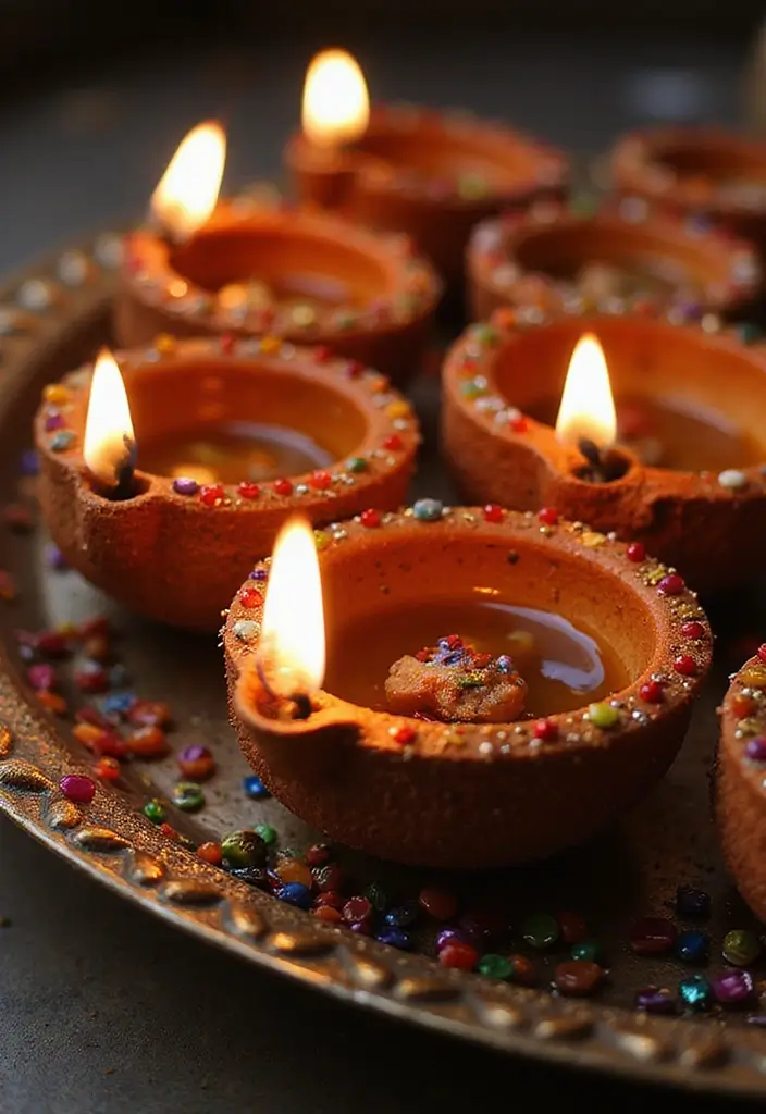 29 DIY Diya Decoration Ideas That Make Your Festive Lamps Shine Bright 52 29 DIY Diya Decoration Ideas That Make Your Festive Lamps Shine Bright - 10. Beaded Beauty