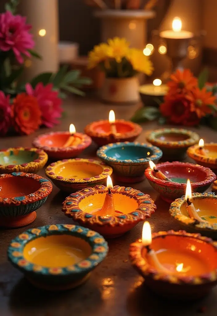 29 DIY Diya Decoration Ideas That Make Your Festive Lamps Shine Bright 25 29 DIY Diya Decoration Ideas That Make Your Festive Lamps Shine Bright - 5. Paint it Bright