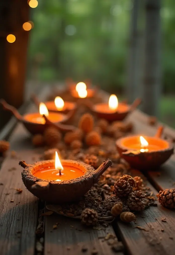 29 DIY Diya Decoration Ideas That Make Your Festive Lamps Shine Bright 32 29 DIY Diya Decoration Ideas That Make Your Festive Lamps Shine Bright - 6. Nature’s Touch