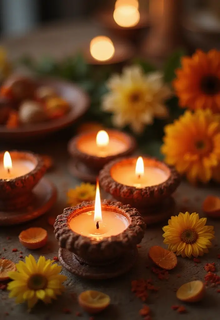 29 DIY Diya Decoration Ideas That Make Your Festive Lamps Shine Bright 45 29 DIY Diya Decoration Ideas That Make Your Festive Lamps Shine Bright - 9. Scented Soy Candles