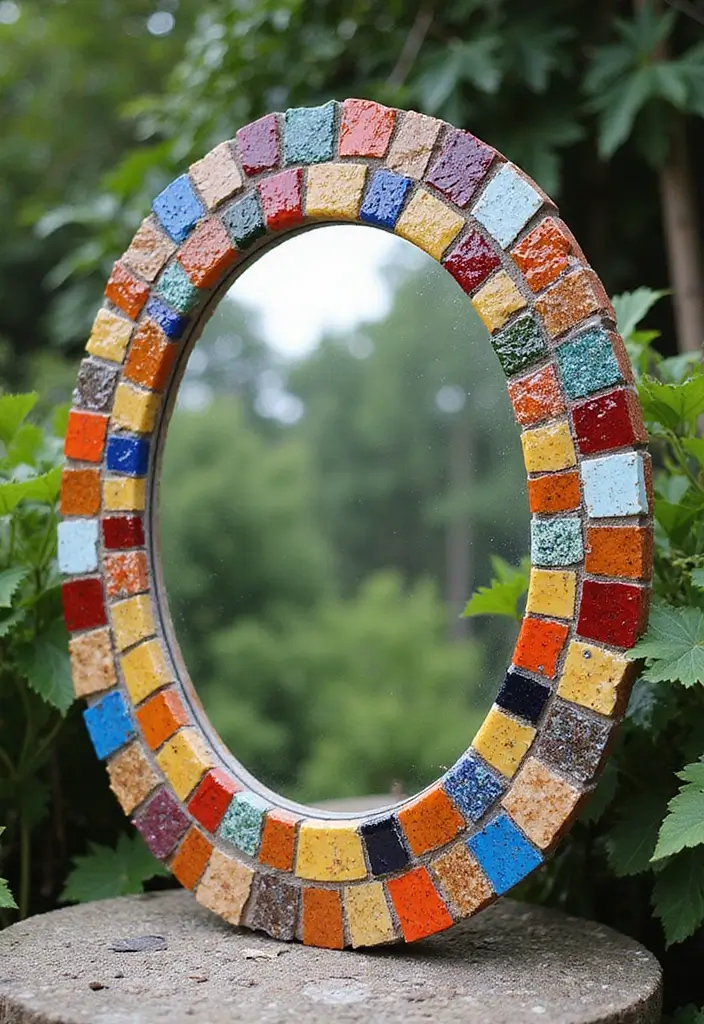 29 DIY Mirror Painting Ideas That Transform Ordinary Mirrors Into Art - 10. Upcycled Mosaic Mirrors