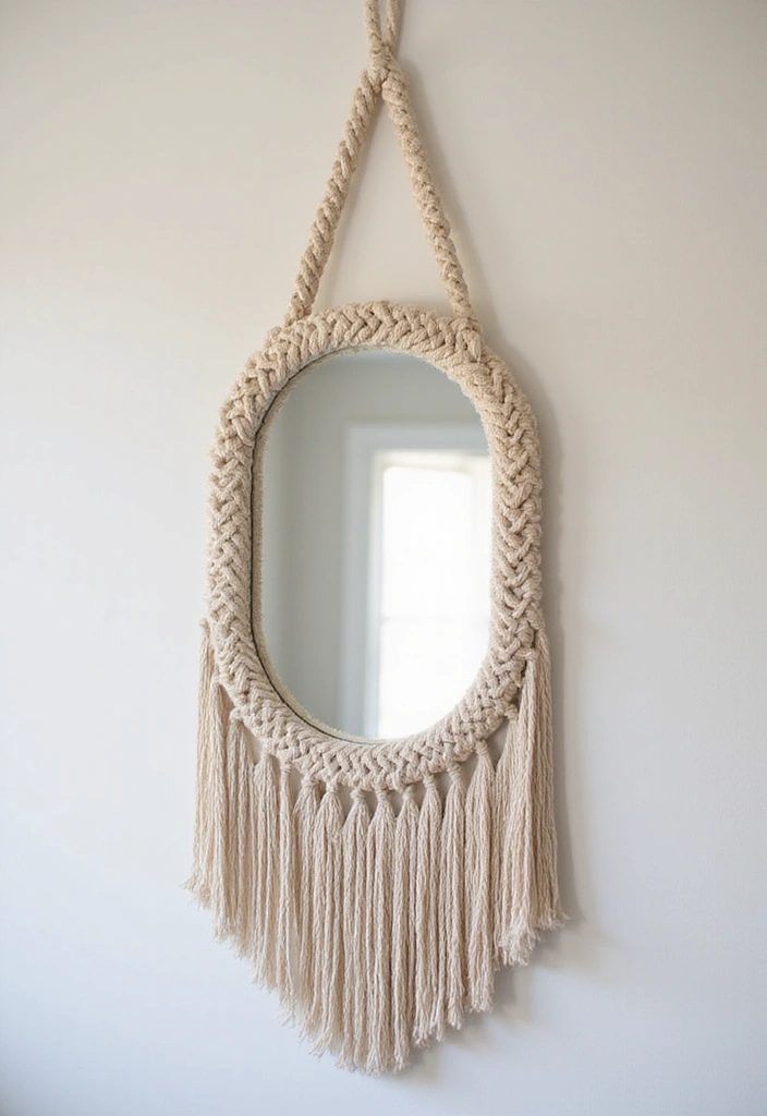 29 DIY Mirror Painting Ideas That Transform Ordinary Mirrors Into Art - 11. Boho Macrame Mirror