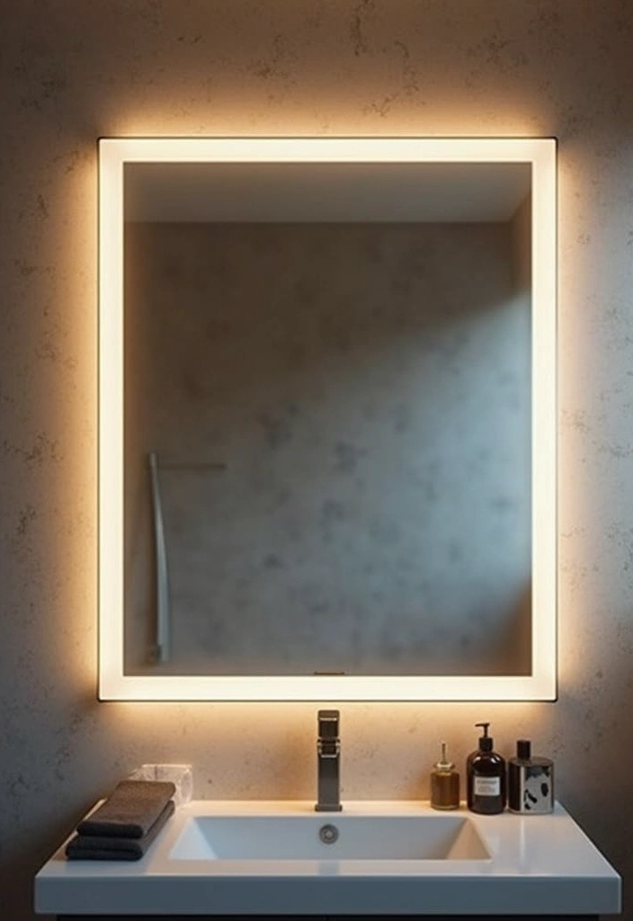 29 DIY Mirror Painting Ideas That Transform Ordinary Mirrors Into Art - 12. Light-Up Mirror Art