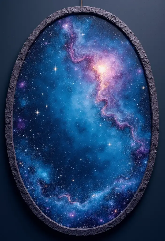 29 DIY Mirror Painting Ideas That Transform Ordinary Mirrors Into Art - 13. Ethereal Galaxy Mirror
