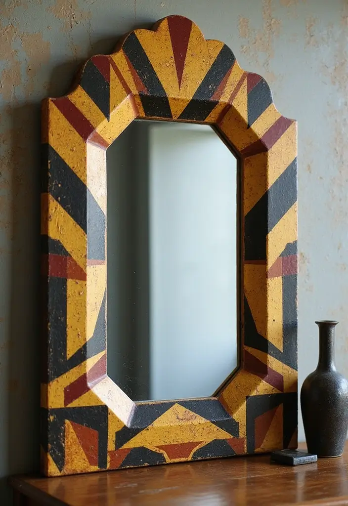 29 DIY Mirror Painting Ideas That Transform Ordinary Mirrors Into Art - 14. Art Deco Inspired Designs