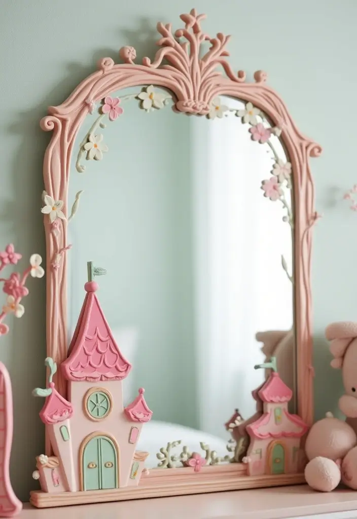 29 DIY Mirror Painting Ideas That Transform Ordinary Mirrors Into Art - 17. Whimsical Fairytale Mirror
