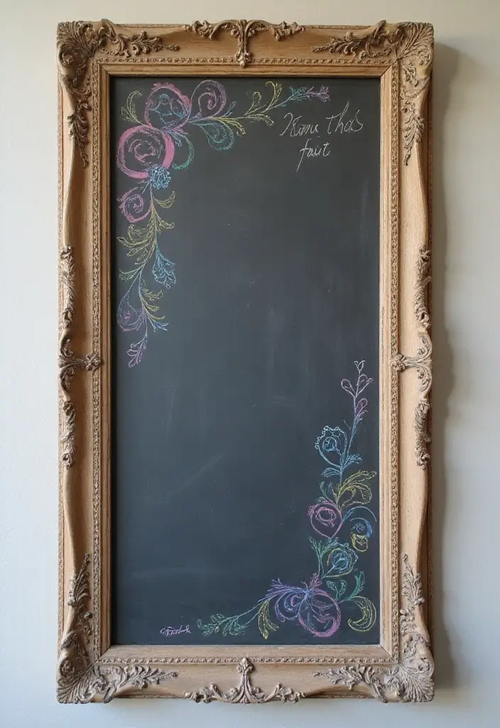 29 DIY Mirror Painting Ideas That Transform Ordinary Mirrors Into Art - 20. Create a Chalkboard Mirror