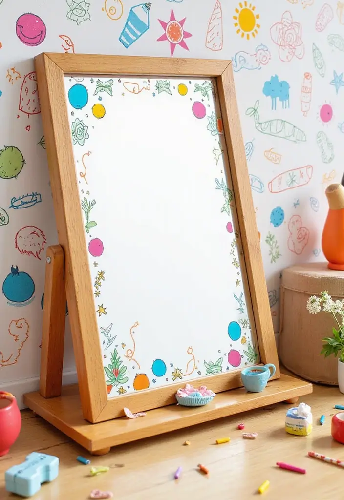 29 DIY Mirror Painting Ideas That Transform Ordinary Mirrors Into Art - 21. Playful Doodle Mirrors