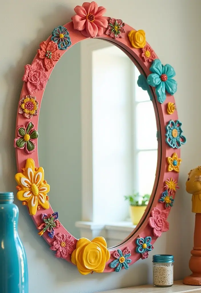 29 DIY Mirror Painting Ideas That Transform Ordinary Mirrors Into Art - 23. Stamped Design Mirrors