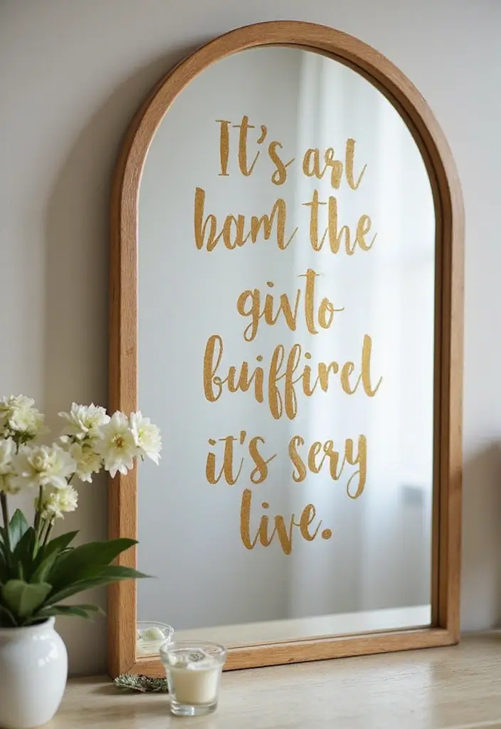 29 DIY Mirror Painting Ideas That Transform Ordinary Mirrors Into Art - 27. Inspirational Quote Mirrors