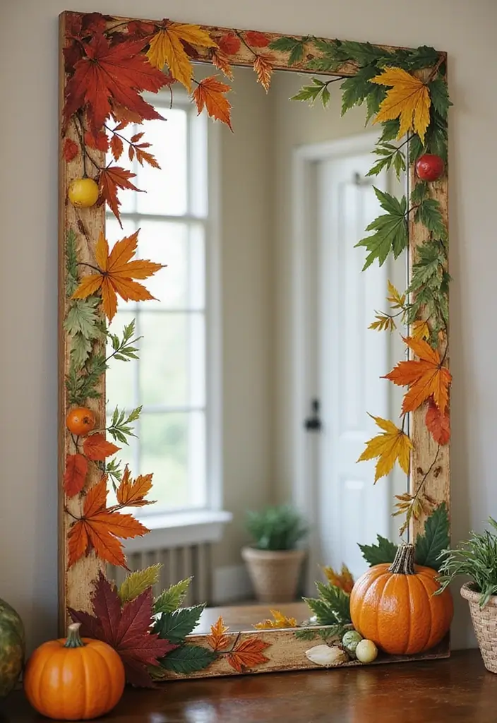 29 DIY Mirror Painting Ideas That Transform Ordinary Mirrors Into Art - 8. Seasonal Decor Mirrors