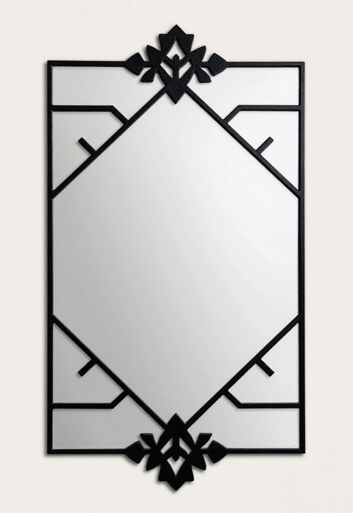 29 DIY Mirror Painting Ideas That Transform Ordinary Mirrors Into Art - 9. Minimalist Black and White Designs