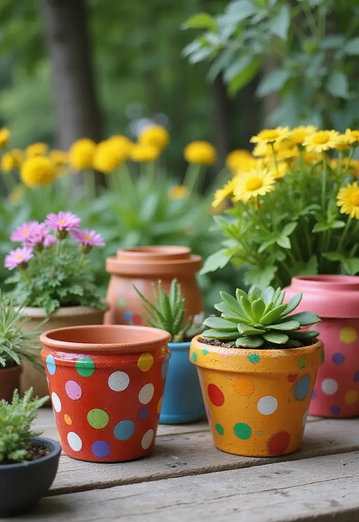 29 DIY Pot Painting Ideas Anyone Can Try for Quick Creative Projects - 11. Whimsical Dots