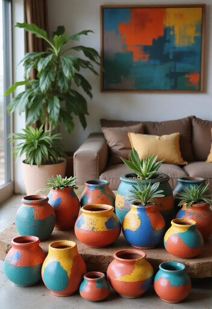 29 DIY Pot Painting Ideas Anyone Can Try for Quick Creative Projects - 27. Abstract Art